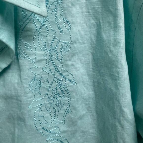 Bohio 100% Linen Guayabera Shirt Men's Size XXL Short Sleeve Button Up Hawaiian - Picture 2 of 5